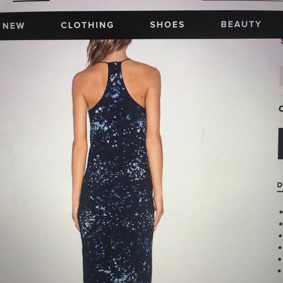 Bleach out maxi dress blue paint splatter Large - Picture 3 of 4